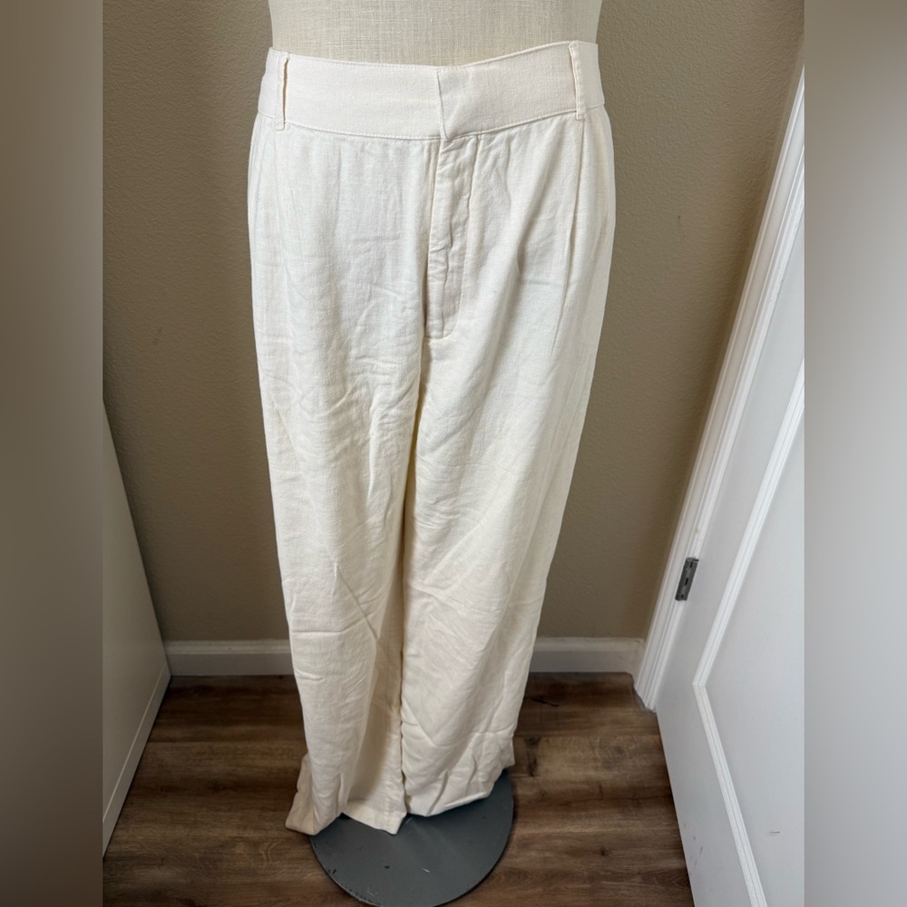 Abercrombie & Fitch Linen-Blend Wide Leg Pants